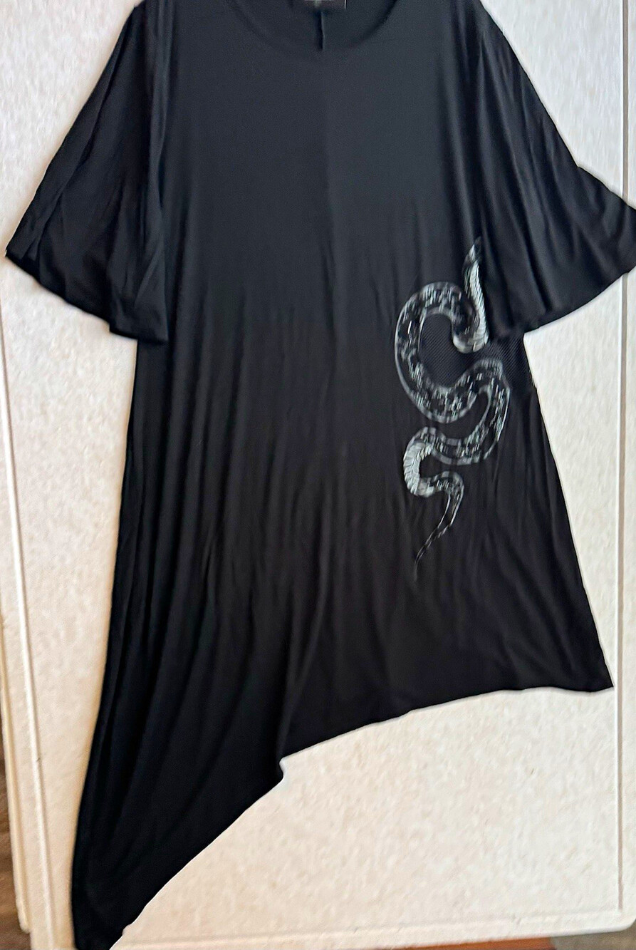 KILLSTAR Womens 4XL Black Snake Graphic Asymmetrical Dress Mesh Goth Plus Size